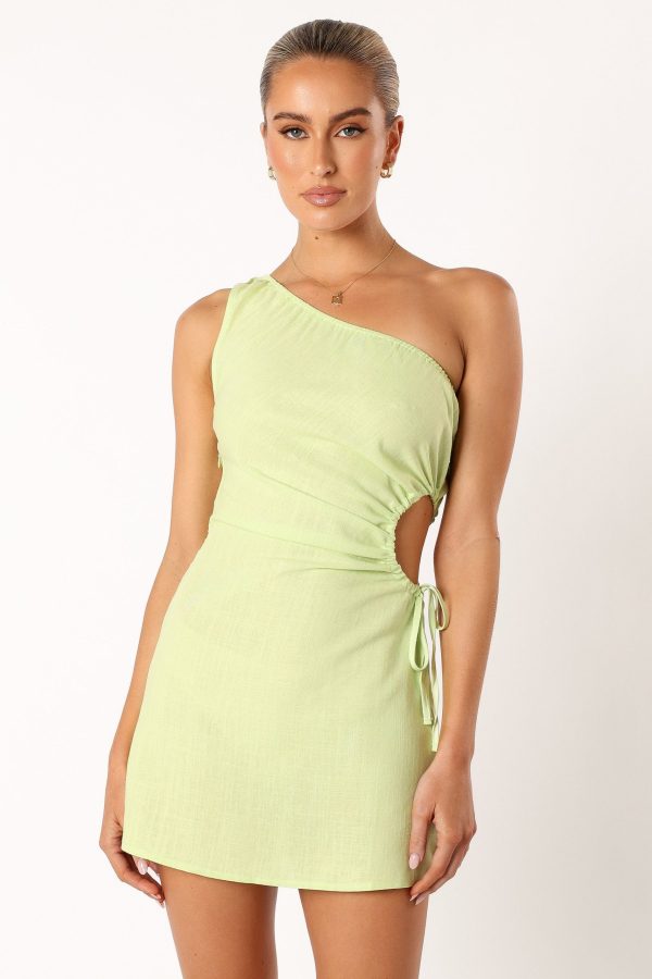 Wiley One Shoulder Mini Dress - Citrus